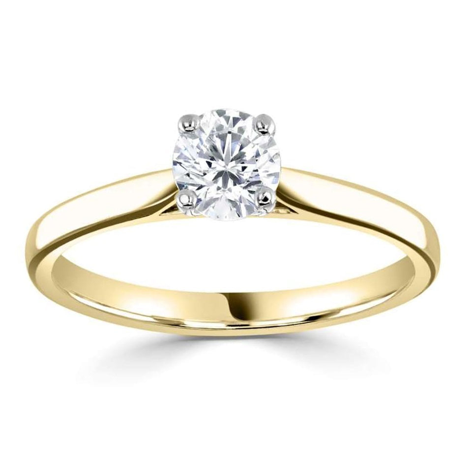 Francis & Gaye 18ct Yellow Gold .50ct Round Brilliant Diamond Ring, GIA Certified