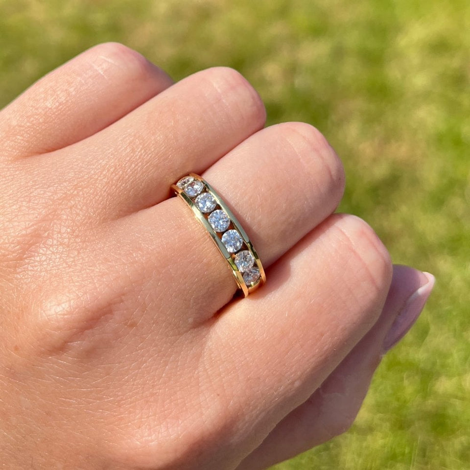 Francis & Gaye 18ct Yellow Gold Channel Set Diamond Ring