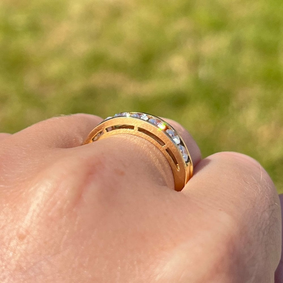 Francis & Gaye 18ct Yellow Gold Channel Set Diamond Ring