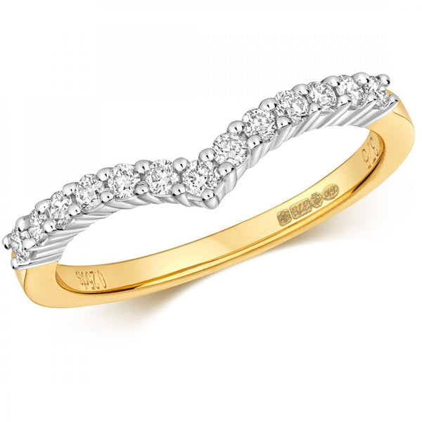 Francis & Gaye 9ct Gold 0.25ct Diamond Set Wishbone Ring