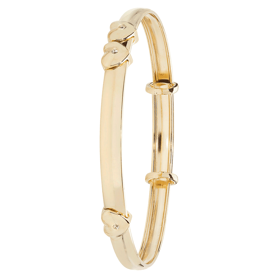 Francis & Gaye 9ct Gold Babies Heart ID Bangle