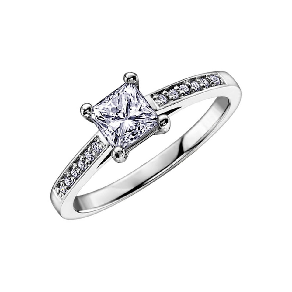 Francis & Gaye 9ct White Gold 0.25ct Princess Cut Diamond Ring
