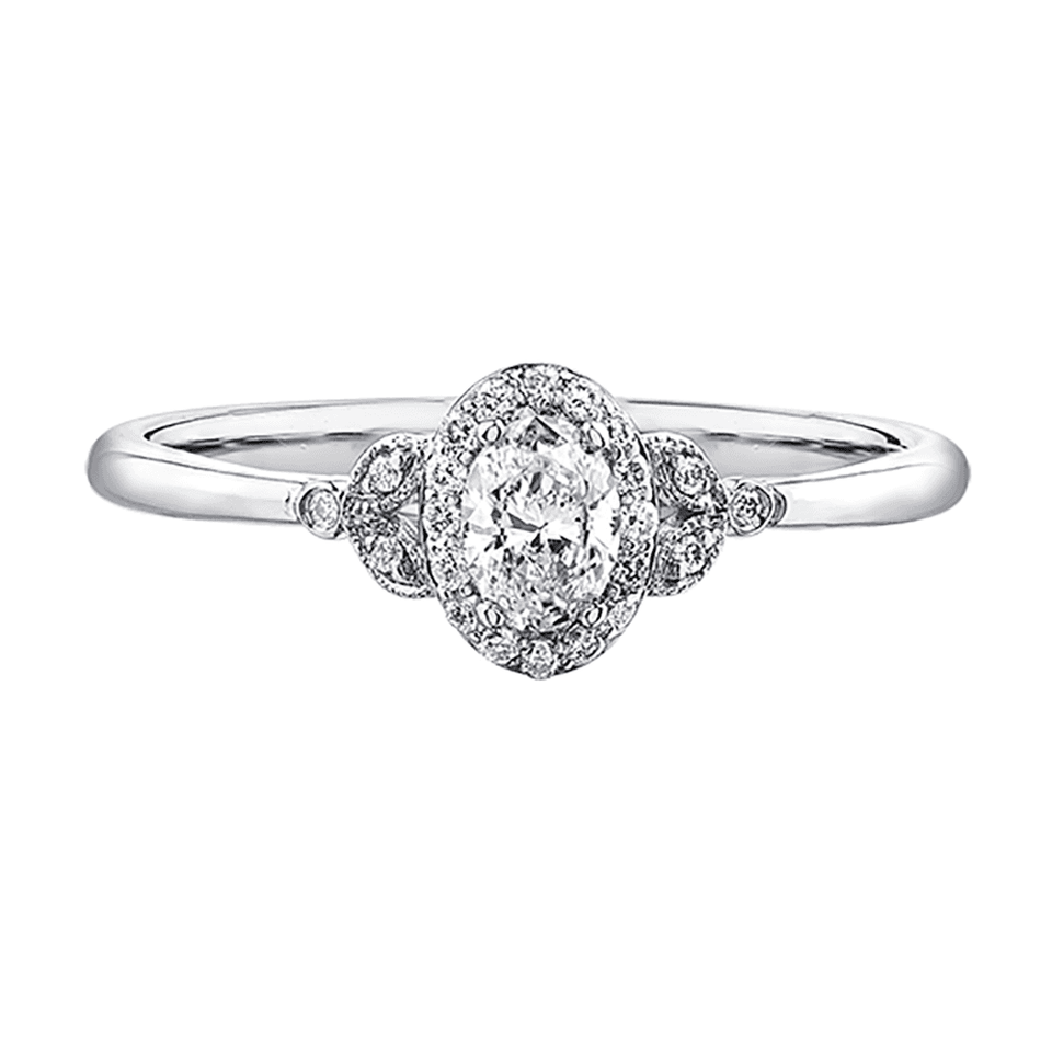 Francis & Gaye 9ct White Gold Oval Cluster Ring