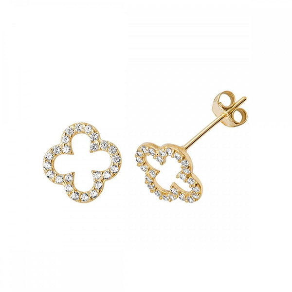 Francis & Gaye 9ct Yellow Gold Clover Stud Earrings