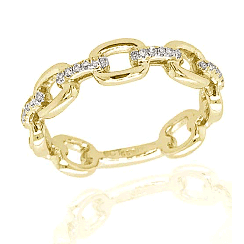 Francis & Gaye 9ct Yellow & White Gold Diamond Alternating Ring