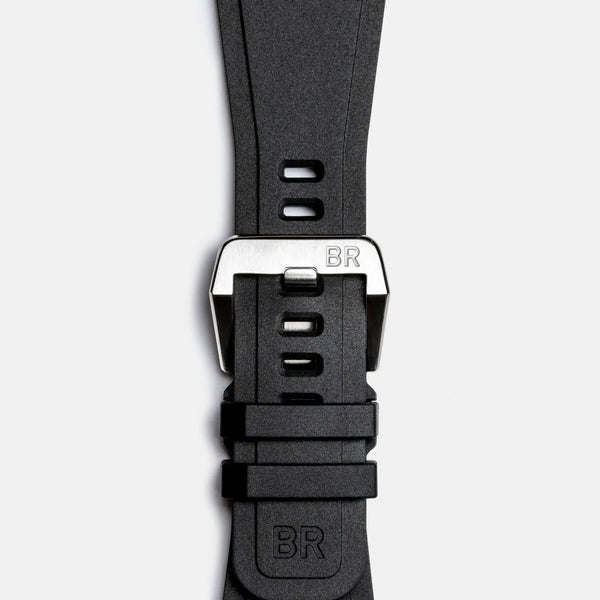 Bell & Ross BR-03 GMT GREEN LUM Black Rubber Strap Watch