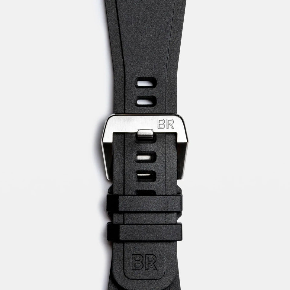 Bell & Ross BR-03 GMT GREEN LUM Black Rubber Strap Watch