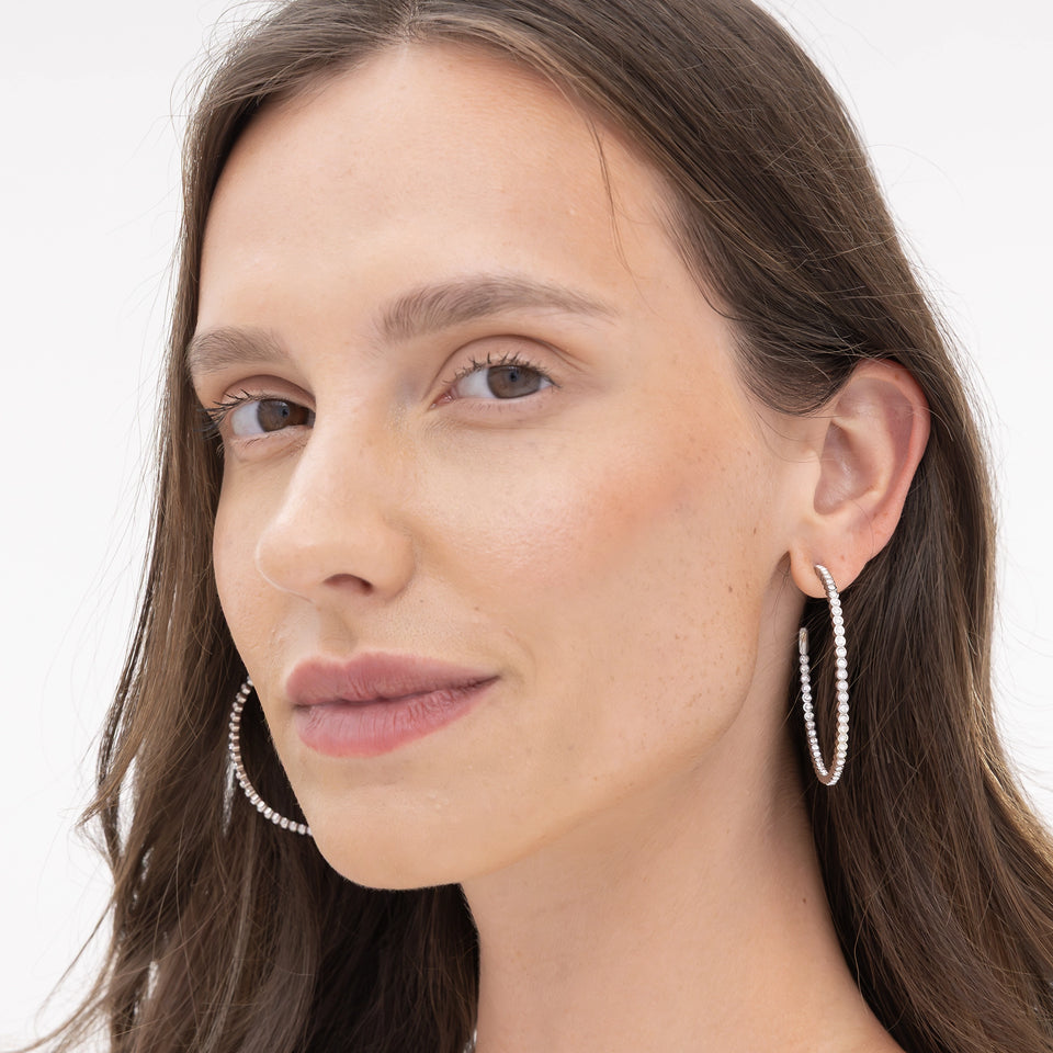 BOSS Ladies' Kassy Divine Stone Set Hoop Earrings