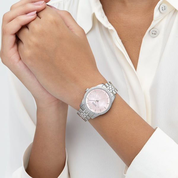 BOSS Ladies Graceful Pink Mother Of Pearl Dial Bracelet Watch