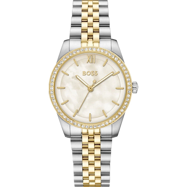 BOSS Ladies' Graceful Mother Of Pearl Two Tone Watch