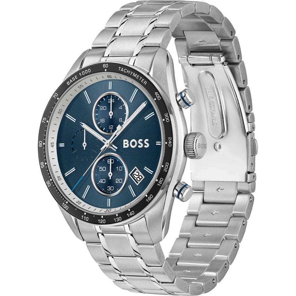 BOSS Men's Grand Prix Vitesse Blue Dial Bracelet Watch