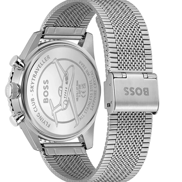 BOSS Men's Skytraveller Green Dial Mesh Bracelet Watch