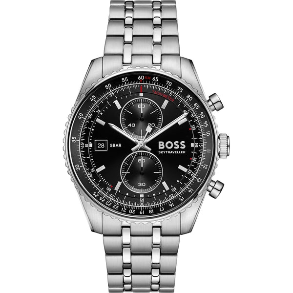 BOSS Men's Skytraveller Black Dial Bracelet Watch
