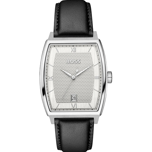 BOSS Men's Principle Ark Black Leather Strap Watch
