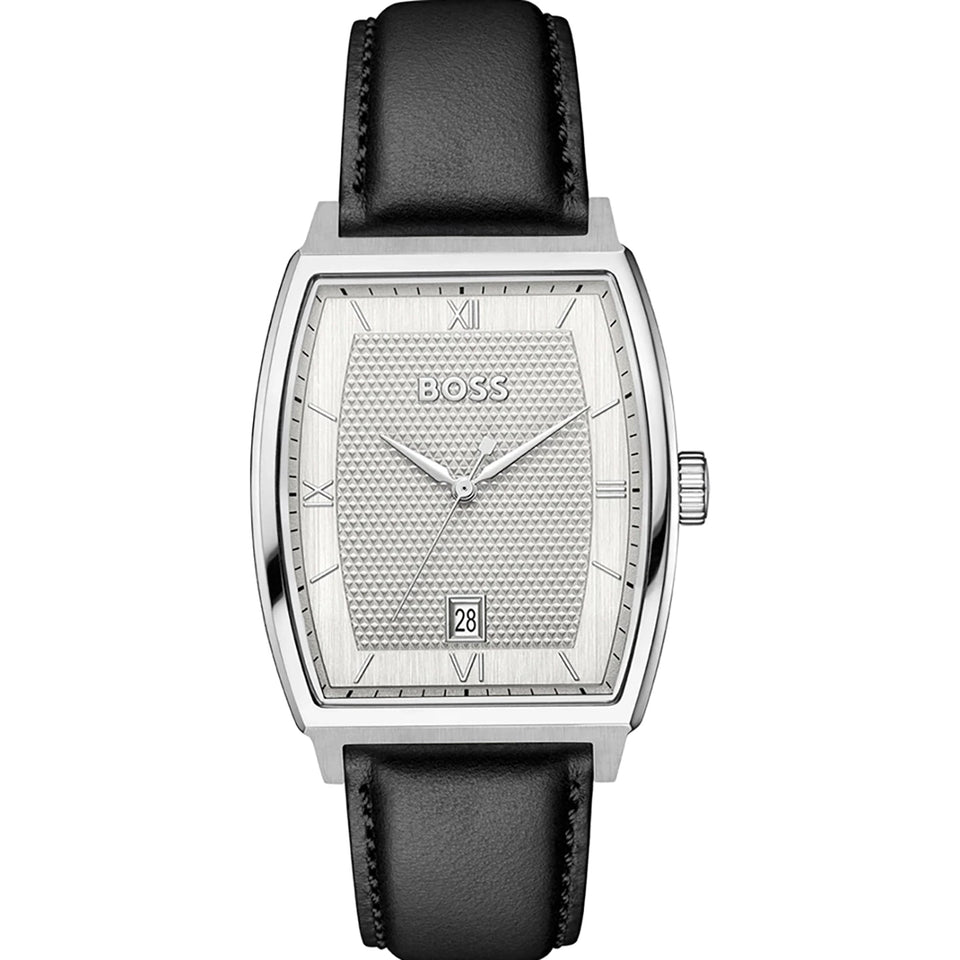 BOSS Men's Principle Ark Black Leather Strap Watch