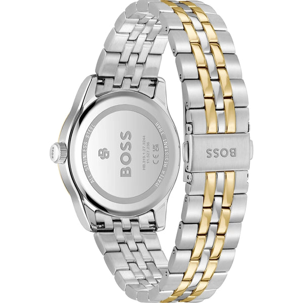 BOSS Men's Langfort Beige Dial Two Tone Bracelet Watch
