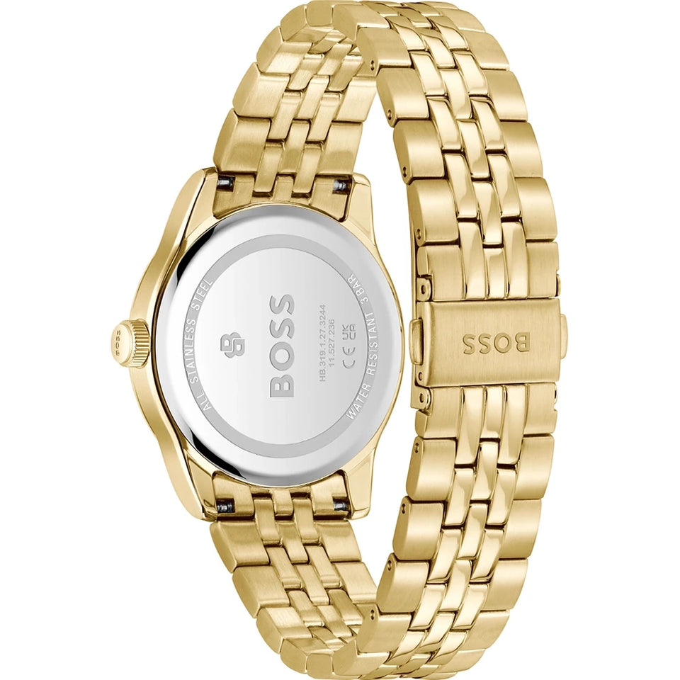 BOSS Men's Langfort Grey Dial Gold Toned Bracelet Watch