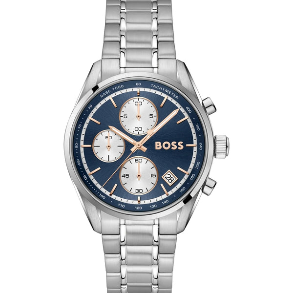BOSS Men's Grand Prix Touring Blue Dial Bracelet Watch