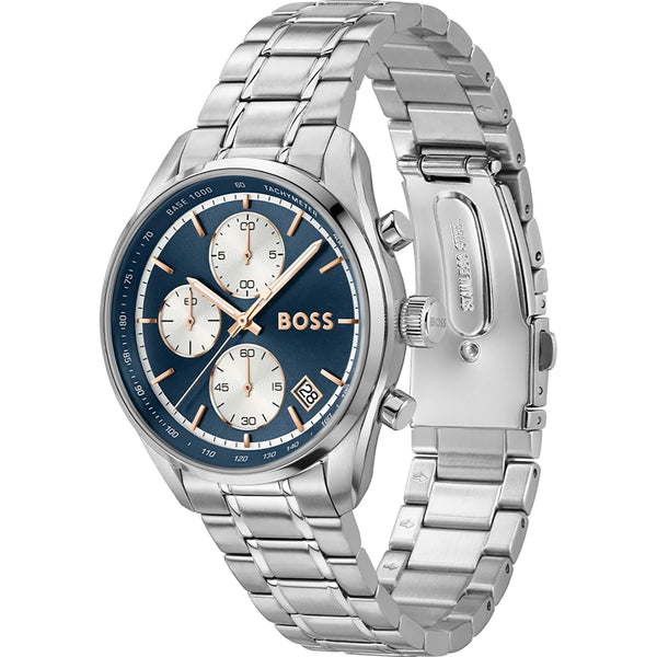BOSS Men's Grand Prix Touring Blue Dial Bracelet Watch