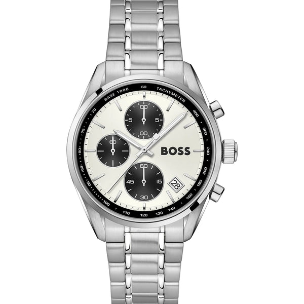 BOSS Men's Grand Prix Touring Silver Dial Bracelet Watch
