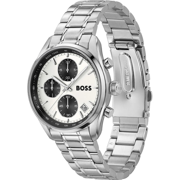 BOSS Men's Grand Prix Touring Silver Dial Bracelet Watch