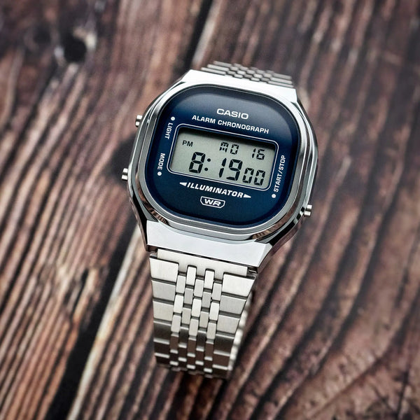 Casio Vintage Illuminator Blue Retro Digital Alarm Watch