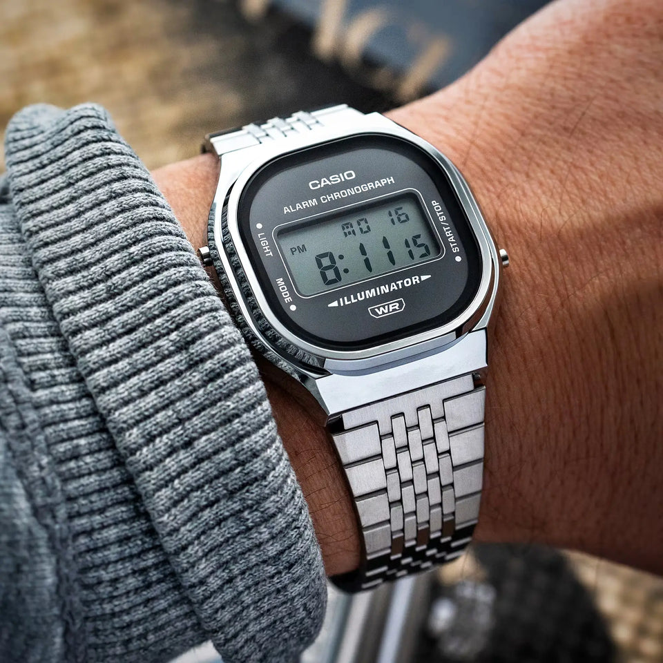 Casio Vintage Illuminator Grey Retro Digital Alarm Watch