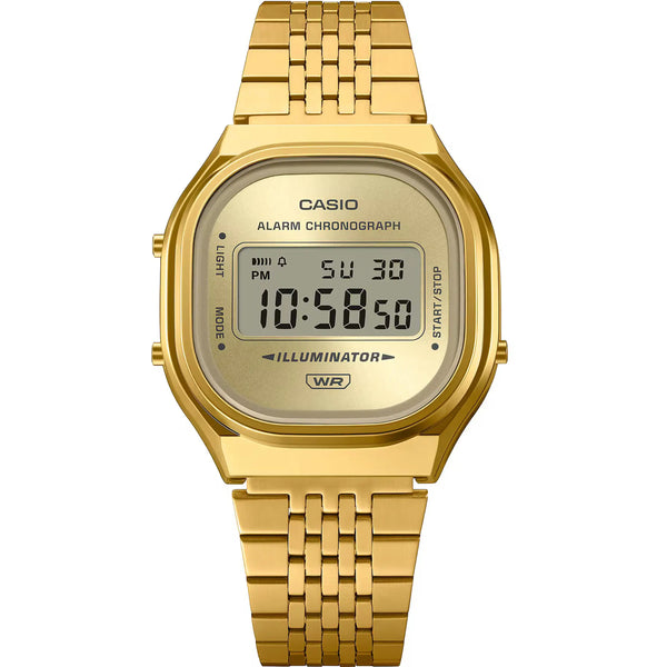 Casio Vintage Illuminator Retro Gold Dial Watch