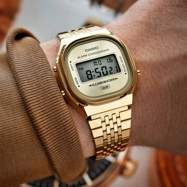 Casio Vintage Illuminator Retro Gold Dial Watch