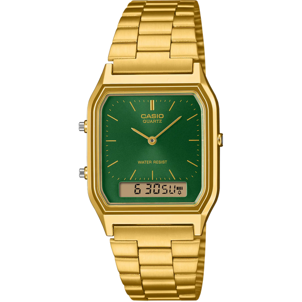 Casio Vintage Retro 30mm Square Green Dial Watch