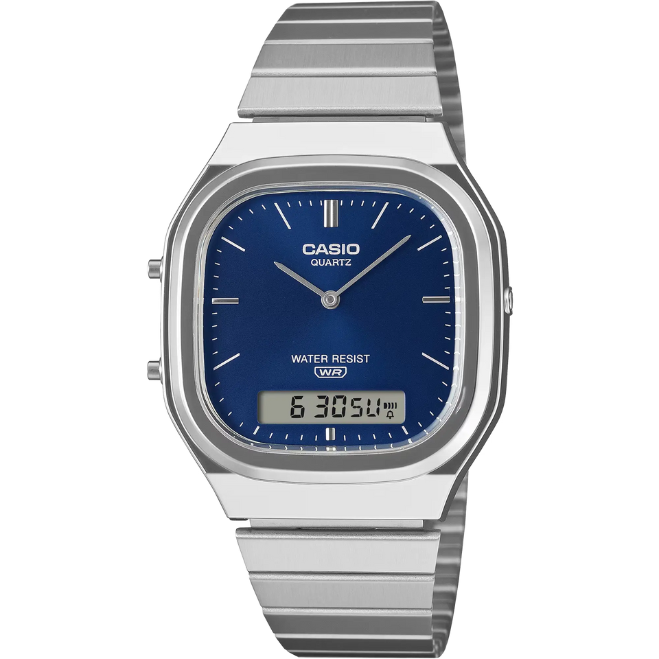 Casio Vintage Retro 30mm Square Blue Dial Watch