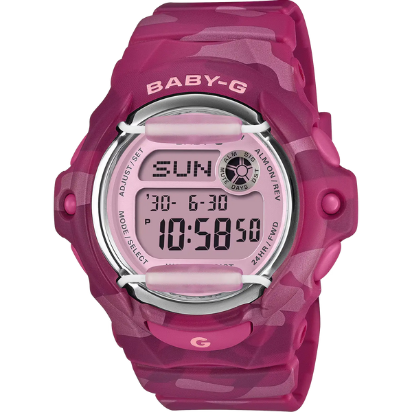Casio G-Shock Ladies Baby-G Pink Camouflage Digital Watch