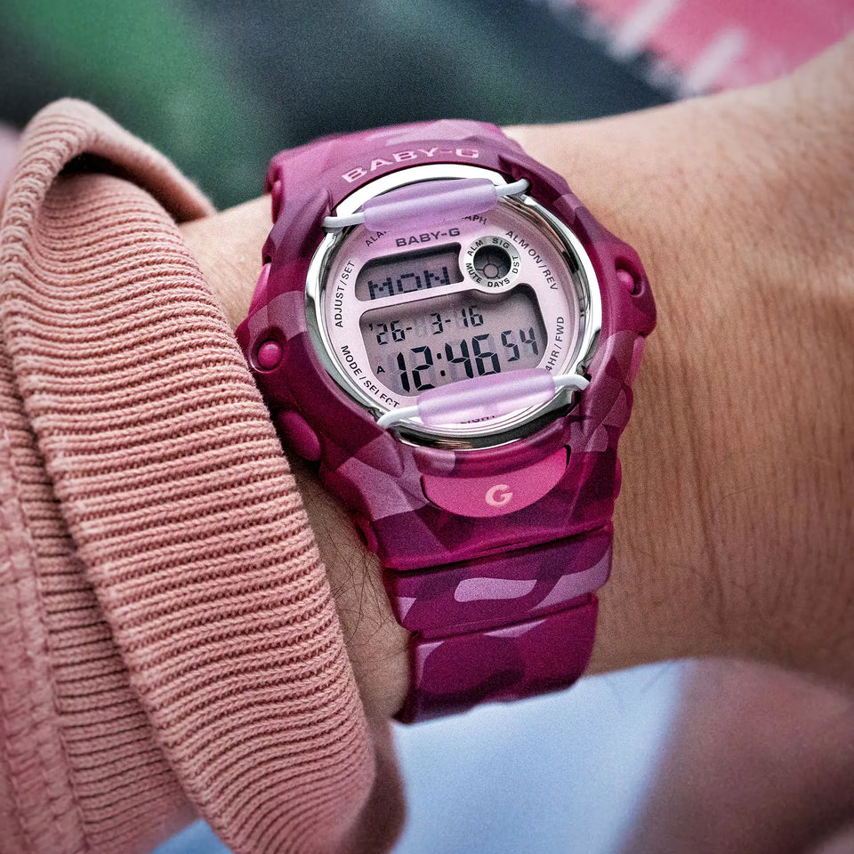 Casio G-Shock Ladies Baby-G Pink Camouflage Digital Watch