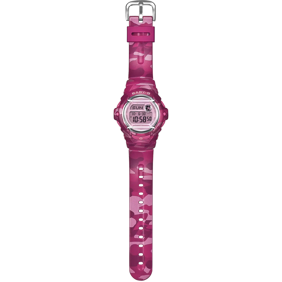 Casio G-Shock Ladies Baby-G Pink Camouflage Digital Watch