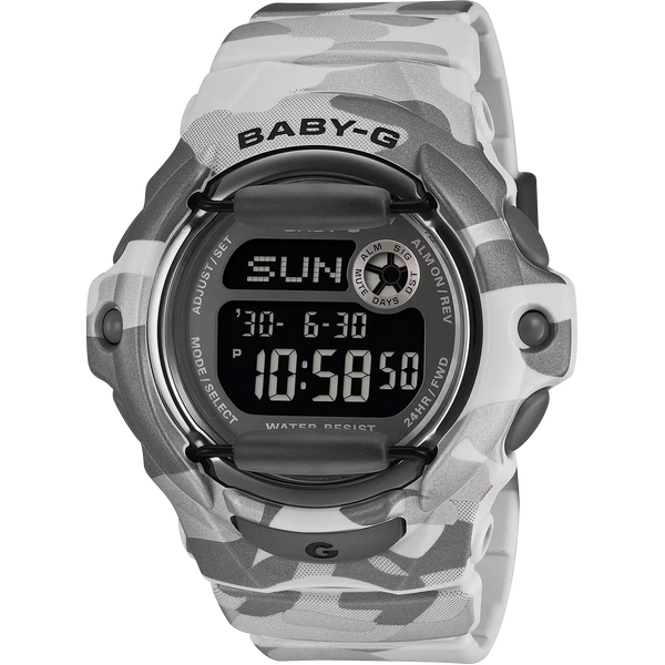 Casio G-Shock Ladies Baby-G White-Grey Camouflage Digital Watch