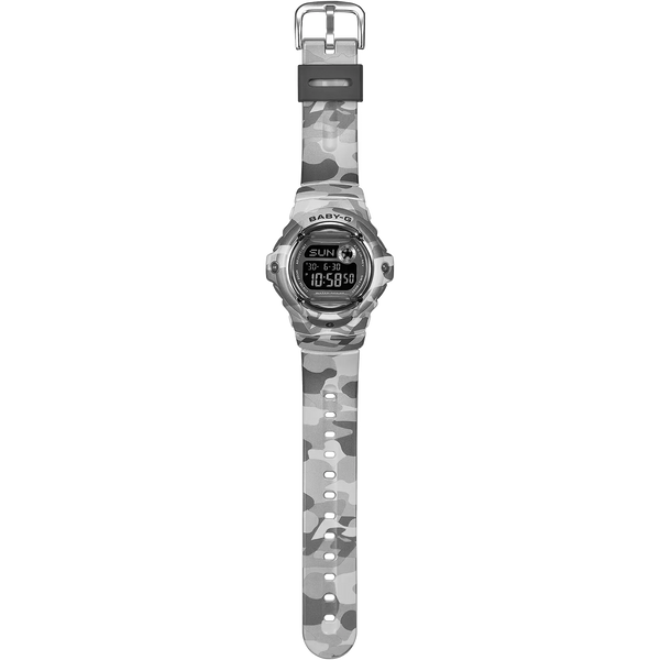 Casio G-Shock Ladies Baby-G White-Grey Camouflage Digital Watch