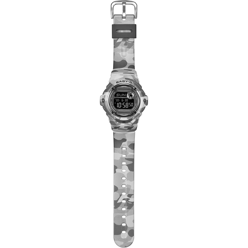 Casio G-Shock Ladies Baby-G White-Grey Camouflage Digital Watch