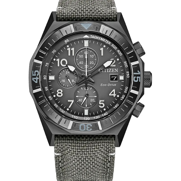 Citizen Men's Nighthawk 42mm Grey Nylon Strap Watch