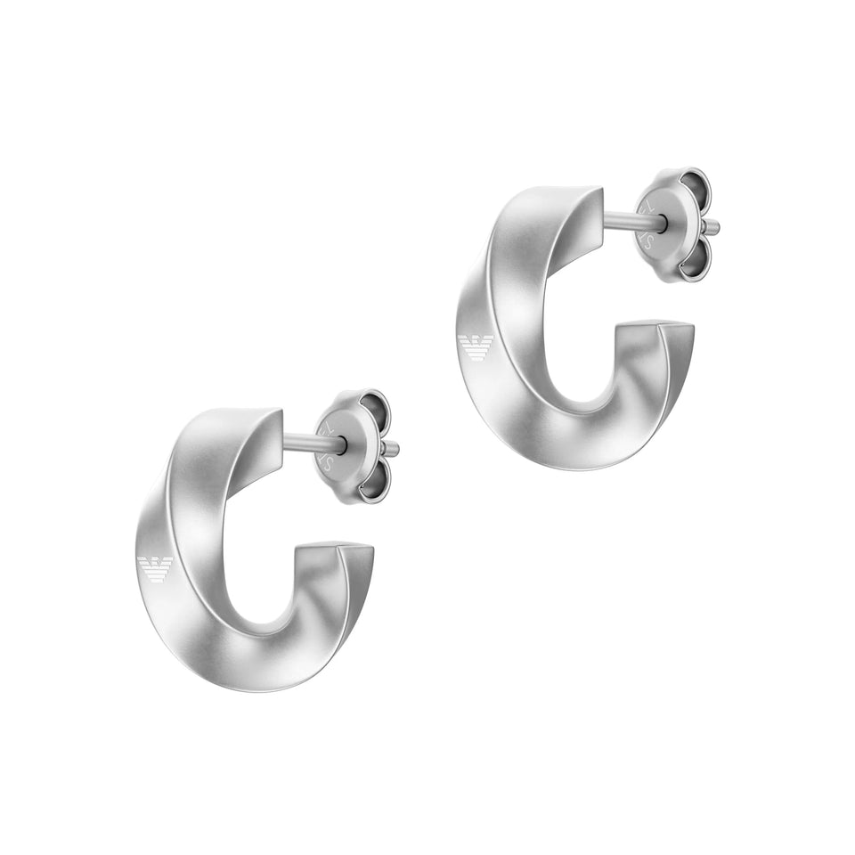 Emporio Armani Men's Iconic Trend Twist Hoop Earrings