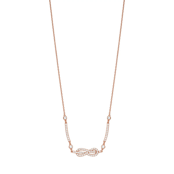 Emporio Armani Ladies Infinite Love Stone Set Rose Gold Tone Necklace
