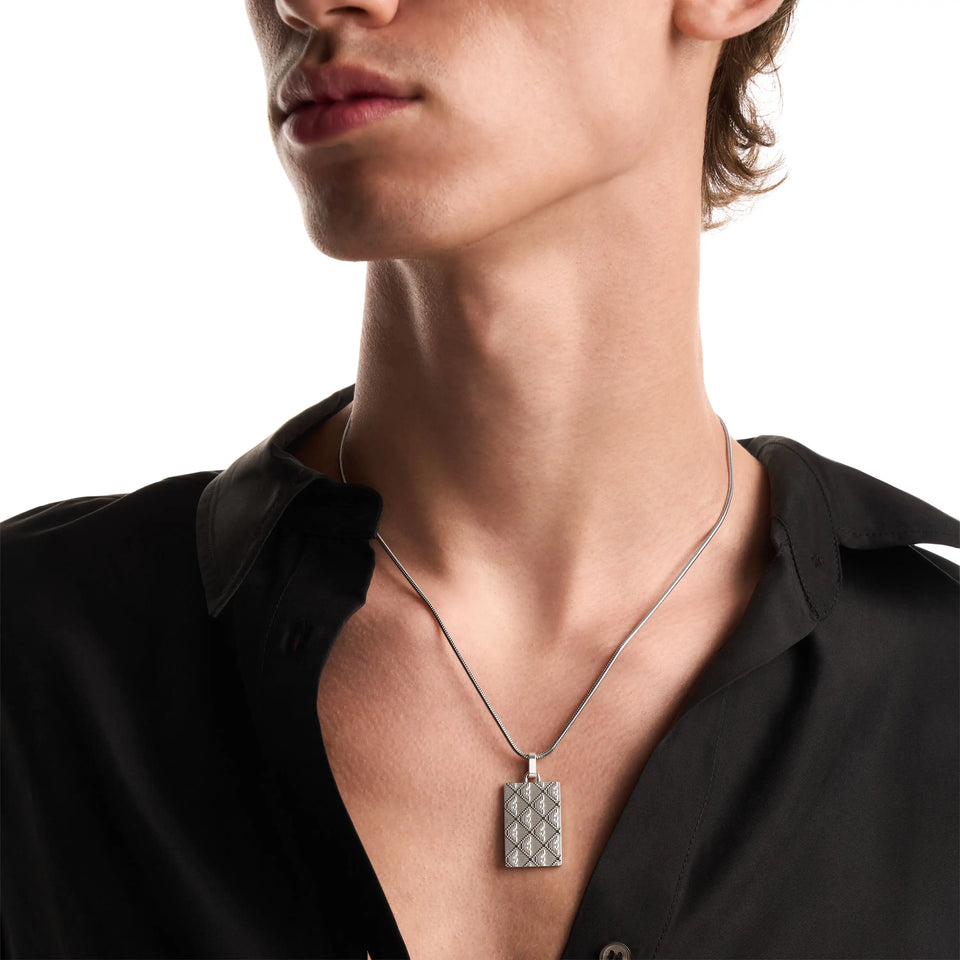 Emporio Armani Men's Eagle Logo Stainless Steel Dog Tag Necklace