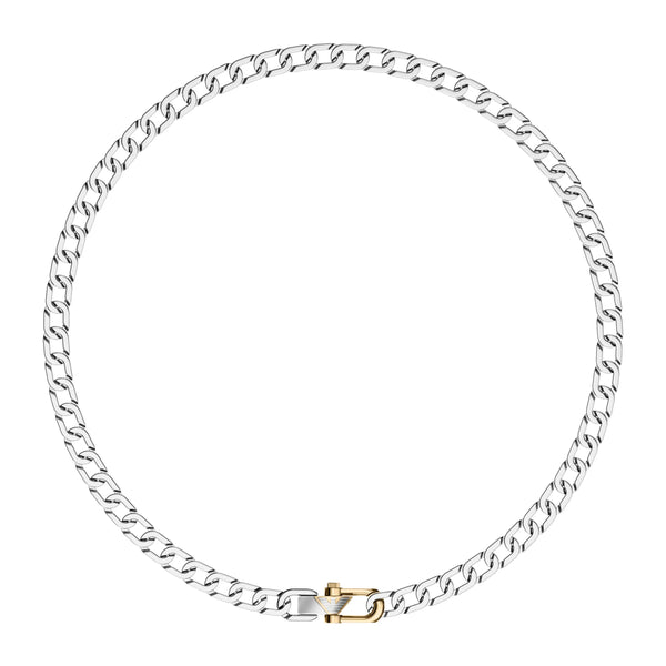 Emporio Armani Men's Eagle Logo Two Tone Stainless Steel Chain Necklace