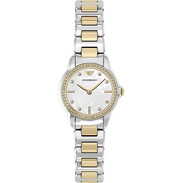 Emporio Armani Ladies Mia Mother Of Pearl Two Tone Bracelet