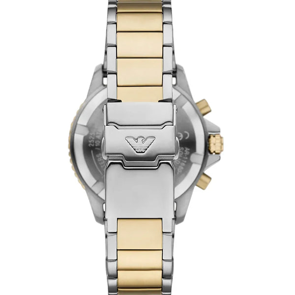 Emporio Armani Men's World Explorer Green Dial Two Tone Bracelet