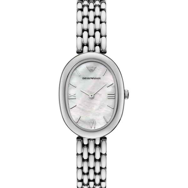 Emporio Armani Ladies Sinfonia Mother Of Pearl Oval Dial Bracelet Watch