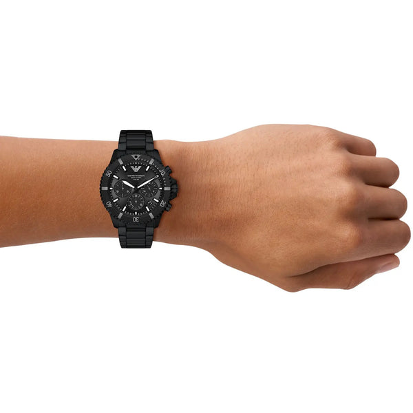 Emporio Armani Men's World Explorer 43mm Black Dial Bracelet Watch