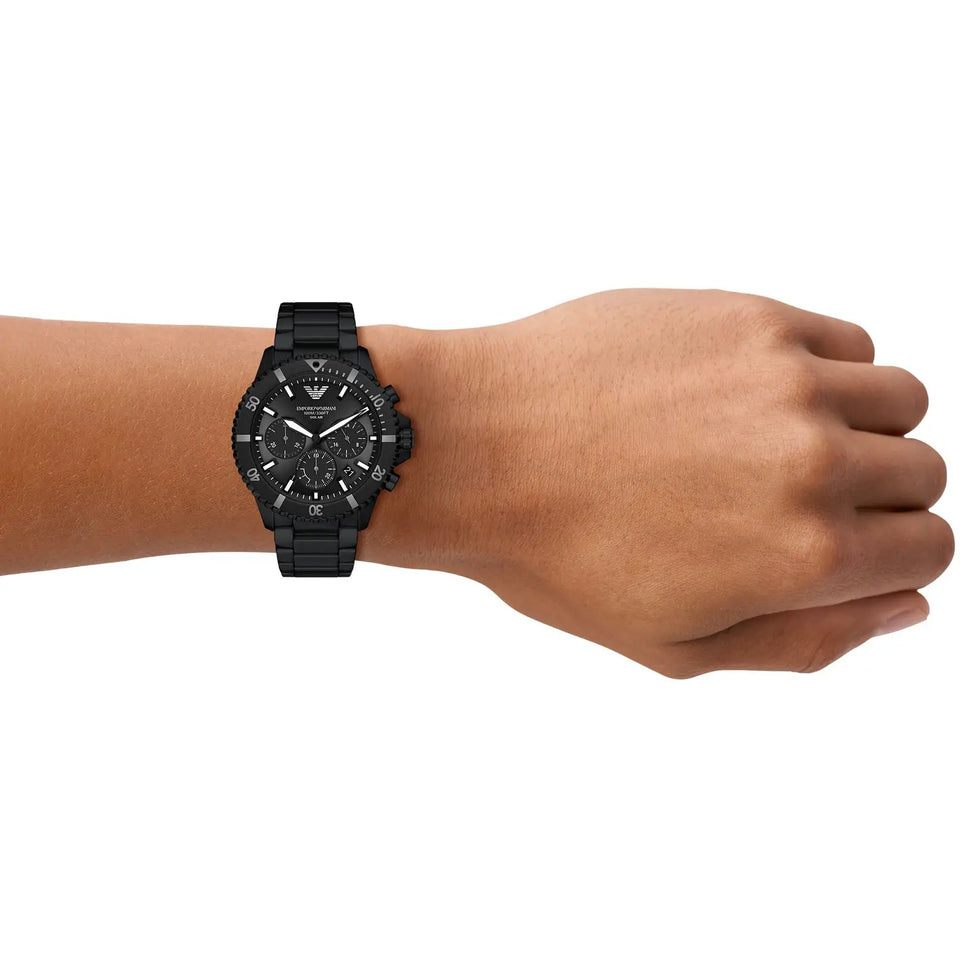 Emporio Armani Men's World Explorer 43mm Black Dial Bracelet Watch