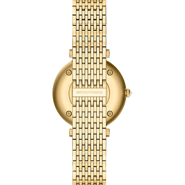 Emporio Armani Ladies Archelia Brown Dial Gold PVD Bracelet Watch