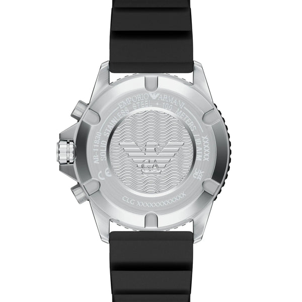 Emporio Armani Men's World Explorer Black Dial Silicone Strap Watch