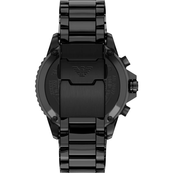 Emporio Armani Men's World Explorer Black Dial Ceramic Bracelet Watch